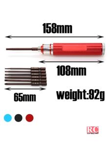 ชุดมีดหกเหลี่ยมแบบหมุนได้พร้อมแม่เหล็กสำหรับการซ่อมแซมโมเดลรถ RC ที่ได้รับการเคลือบไททาเนียม ชิ้นส่วนเสริมสำหรับรถสี่ล้อขับเคลื่อนด้วยมอเตอร์ไฟฟ้า