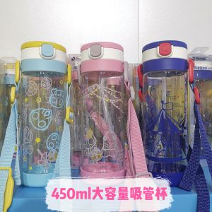 Richell Large Capacity Portable Straw Cup for Children Baby Ultraman Water Bottle 450ml Taiwan Origin Tritan Material
