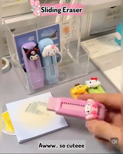 Sanrio Push-Pull Pen Eraser | Kuromi Cinnamoroll Melody Capybara | Stationery
