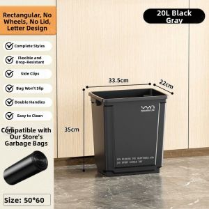 Commercial and Home Use Large Square Rolling Kitchen Trash Can