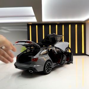 Ready Stock Welly 1:24 Diecast Audi RS6 Modified Version Sound & Light Toy Car Collectibles Toys 现货1:24 合金车模奥迪RS6改装版声光玩具汽车模型精致玩具高品质合金