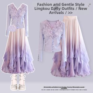 NUMEN BUTTON | Design Elegant Spring French Knit Outfit for Petite Women Two Piece Set