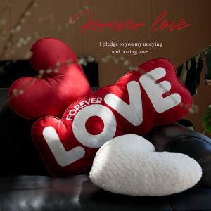 Love Pillow Shaped Living Room Sofa Decorative Cushion Valentines Day Gift Wedding Pillow Back Decoration Heart-Shaped