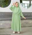 Gamis Muslim Anak Perempuan Usia 5-12- Tahun Khanza Syari Kids Crinkle Baju Wanita  Remaja Tanggung. 