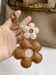 Exquisite Couple Handmade Genuine Leather Flower Bag Charm Pendant High-end Feeling Gift for Bags Shoes Scarves