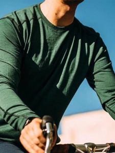 Washable Lightweight Fitted Thermal Moisture Wicking Long Sleeve Round Neck Tshirt 190gsm