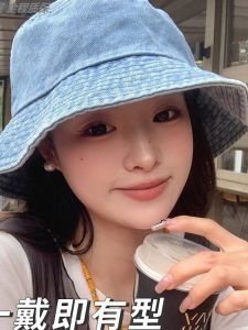 Mũ Câu Cá Denim Cỡ Lớn Cho Nữ Mùa Hè 2025 Mũ Rộng Phong Cách Mới Che Nắng UPF50+ Có Thể Gập Lại Có Khóa Cài