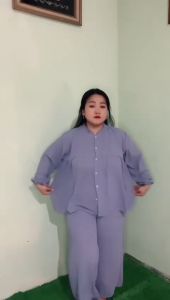 SETELAN JUMBO XXXL ONE SET JUMBO LD 130 - LD 140 BIG SIZE CRINKLE AIRFLOW BUSUI FASHION BOTIQUE