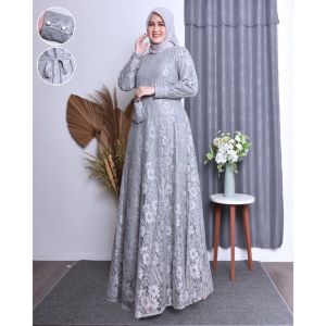 (COD)Gamis Burkat Jumbo Premium/Gaun Mewah/Dres Kondangan Jumbo