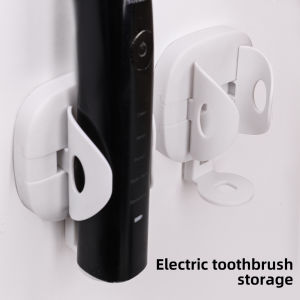 Electric Toothbrush Holder Multi-Purpose Hooks Environmental Protection Plastic Rack Traceless Wall-Mounted for Bathroom Organizer