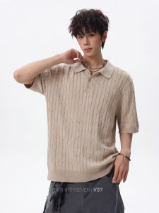 V37 | Vintage Style Loose Fit Short Sleeve Knit Shirt