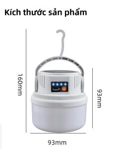 Đèn LED Cắm Trại Năng Lượng Mặt Trời Có Thể Sạc Lại Đèn Pin Ngoài Trời Chống Nước Di Động Đèn Pin Ban Đêm BBQ Đèn Treo Khẩn Cấp Có Màn Hình Hiển Thị Nguồn