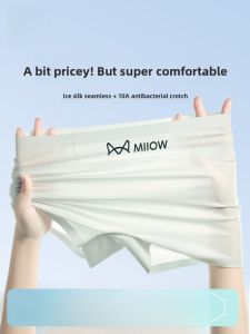 Miiow | Ice Silk Womens Underwear Summer New Style Anti-Light Briefs Comfortable No-Tag Cotton Lined Mid-Waist Antibacterial Shorts