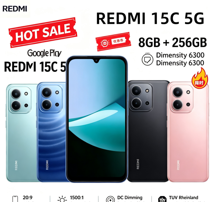 Redmi | Best Seller 2026 Redmi 15C Global Unlocked Smartphone 8GB