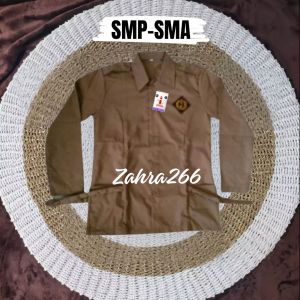 SETELAN BAJU PRAMUKA & ROK SPAN BELAH 1 SERAGAM SMP\SMA BAHAN KATUN DRILL HALUS DAN TEBAL REEL FICTURE TERLARIS