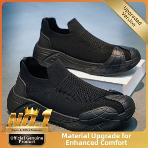 Breathable Flyknit Slip-on Sneakers