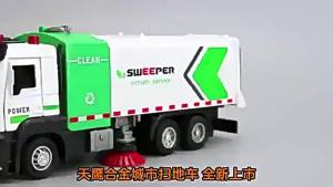 1:32 Scale City Sweeper Muck Transport Truck Model Toy Car Metal Diecast Vehicles Pull Back Sound Light Models Kids Gifts