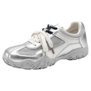 FOXER | Silver 6CM Inner Heel Womens De Xun Shoes Summer Mesh Soft Bottom