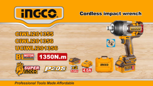 Máy siết bulong 3/4 inch INGCO CIWLI201356 lực siết 1350Nm tháo 1900Nm hàng chính hãng Model Ai