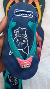 Sandal KUROMI Bayi Balita Perempuan Karet Tali Belakang Anak Baru Bisa Jalan | Sandal Jepit Kids Cewek Flip Flops Size 21-25 KUROMI HELLO KITTY LABUBU
