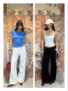 audwyn | Quần Jean Dây Rút Thấp Phong Cách Casu 100% Cotton