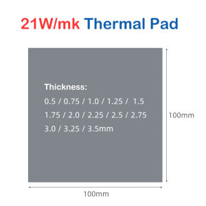 Soft 21W/mk 100X50 Thermal Conductive Pad Sheet 1mm 1.5mm 2mm 3mm 100X100 Silicon Thermal Gap Pads Cpu Gpu