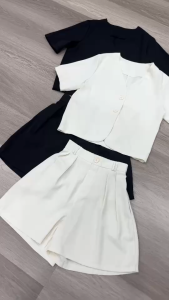 SV 6833 - Savora Set | Silvervogue | Set Atasan dan Celana Katun Poliester Pakaian Wanita