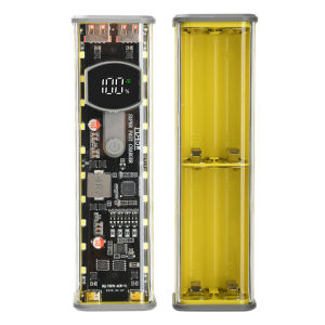 8*18650 Battery Case PD 45W Super Fast Charging Transparent Rechargeable Case Weldless Box With Outdoor Light