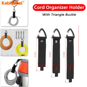 Kebidumei 5PCS Cord Organizer Holder with Triangle Buckle Wire Manager Power Cord Management Nylon Heavy Cord Storage Straps for Cables Hoses