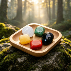 5pcs Natural Crystal Tumbled Stones With Smooth And Glossy Surfaces Featuring Unique Natural Textures. Perfect For Home Decor
