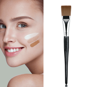 Flat Head Foundation Brush Makeup Artist Professional Long Handle Powder Foundation Liquid Spreader Brush for Even Application