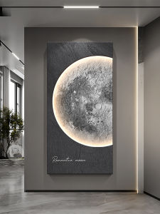 HAOJIUBUJIAN | Wabi-Sabi Moon Aesthetic Entryway Decor Painting Vertical