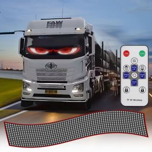 Large Size Devil‘s Eyes LED Panel Screen Light Remote Control scrolling Animation Matrix Pixel Panel Display Light for Truck WindshieldBox Truck