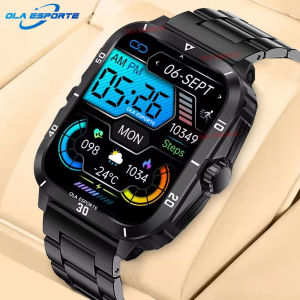 New P76 1.96" Outdoor Military Smartwatch Men Bluetooth Calls Smart Watch 3ATM IP68 Waterproof Rating Sports Fitness Watches H23