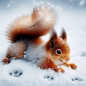 HUACAN Diamond Painting Adulte Squirrel Winter Animal Handmade Diamond Mosaic New Collection Snow Complete Kit Home Decoration