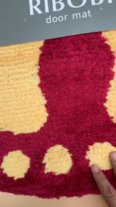 Thảm len mịn chùi chân lau chân hình bàn chân cồ RIBOBI kích thước 40cmx60cm