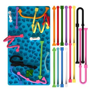 Sensory Activity Board Silicone Quiet Fidget Toy for ADHD Autism Stress Relief Easter Basket Stuffers for Toddlers Kids Teens
