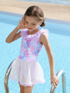 Baby Girl One-Piece Swimsuit Summer New Style Mermaid Net Red Little Kids Toddler Infant Hot Spring Swimming Suit Childrens Swimwear