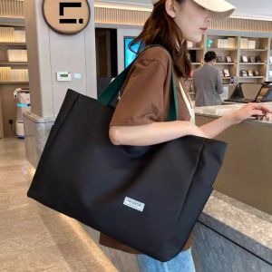Large Capacity Waterproof Shopping Bag Casual Minimalist Shoulder Bag Work Clothing Tote Big Bag Business Trip Portable and Simple Minimalist Handbag