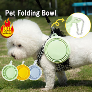 Pet Travling Folding Bowl Macaron Bowl Portable Dog Bowl Silicon Expandable Cup Dish for Pet Food Water Feeding 350ML