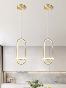 Nordic Style Led Pendant Lights for Bedside/Kitchen Hanging Lamp Fixture Home Decor Indoor Bathroom LightingBlack/Golde