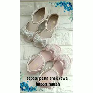 Sepatu Pesta Anak Perempuan Import Murah Sepatu Snowflakes Butterfly Bow