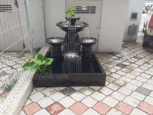 S9 Black Feng Shui 4x4 Water Pond  Fountain Garden Water Feature Balinese Sandstone 风水流水喷泉瀑布池招財 Fish Waterfall Home B