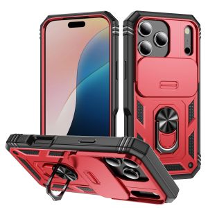 For IPhone 17 Air 16e 16 15 14 Plus 13 12 Pro Max Slide Camera Phone Case Heavy Duty Build in 360 Degree Rotate Kickstand Cover