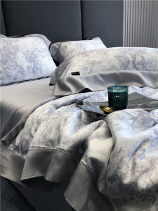 Cool Sensation Lyocell Summer Quilt Machine Washable 100 Thread Count Lightweight Air Conditioning Quilt Four-Piece Set Ice Feeling