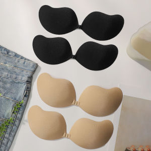 Viomisha 4PCS Mango ShapeหัวนมReusableกาวBreast Pastiesที่มองไม่เห็นSticky Brasสําหรับผู้หญิงStrapless Push Up Bra