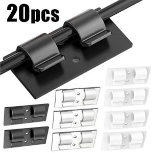 20Pcs Cable Clips Hook Organizer Self Adhesive Cord Holder Drop Wire Management Fixed Clamp Wire Winder for Home Office