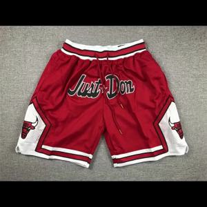 Chicago Chicago Bulls Bóng Rổ Túi Quần Short Dây Kéo Dày Thêu Hai Lớp Thêu Mùa Hè Phong Cách Mỹ