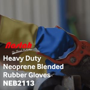 Job Plus Industrial Rubber Gloves NEB2113 Blue Yellow Color Thick Durable Waterproof Household  Aquarium Fish Tank Washing Waterproof Gloves Mechanical Materials Handling Sarung Tangan Tebal Kalis Air 防水防滑多用途手套 Nastah Gloves