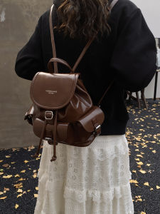 Retro Artistic Womens Backpack Fashionable Trendy Forest System Bookbag Magnetic Buckle Closure Leather Strap Daily Use